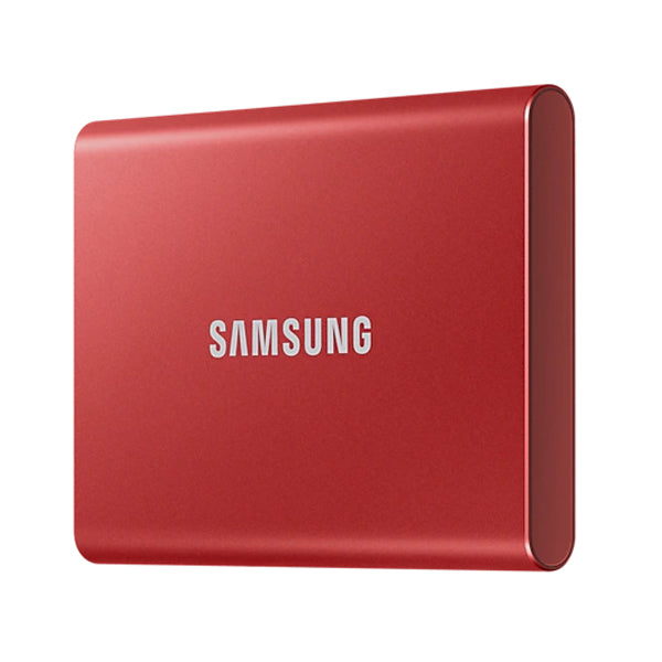 سامسونج 2 تيرابايت T7 ، SSD محمول ، ما يصل إلى 1050 ميجابايت / ثانية USB 3.2 Gen 2 (10 جيجابت في الثانية ، من النوع C) - أحمر معدني