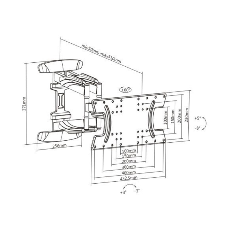 Orca Full Motion Oled TV Wall Bracket, Size Fit 32