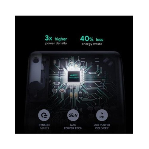 Aukey Dual-Port 65W PD Wall Charger with GaN Power Tech, Black – PA-B4 BK PD
