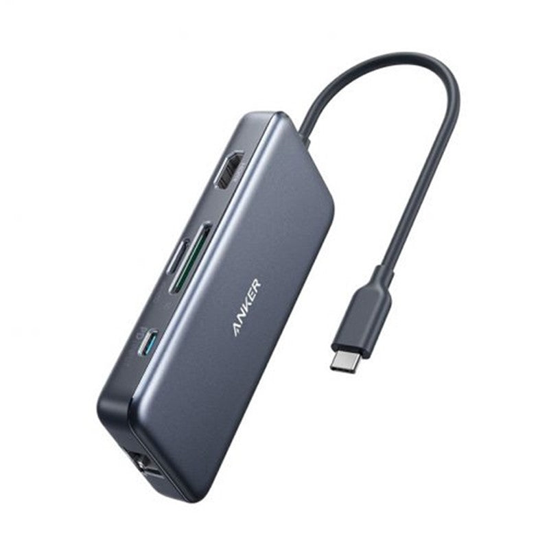 Anker PowerExpand+ 7-In-1 USB-C PD Ethernet Hub ( USB-C To HDMI, 2x USB, Type C, SD & MicroSD, Ethernet) - Gray