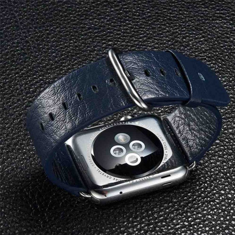 G-Case Genuine Leather Watch Band For Apple Watch 42MM / 44MM - Blue