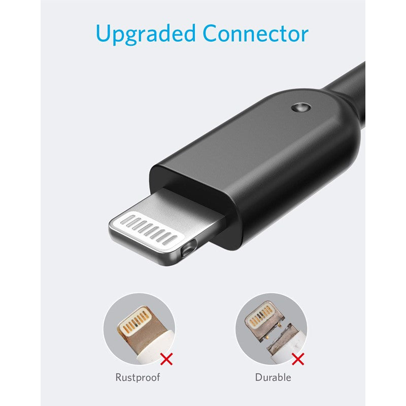 Anker PowerLine II Lightning Cable, MFi Certified (0.9m /3ft) C89, Black