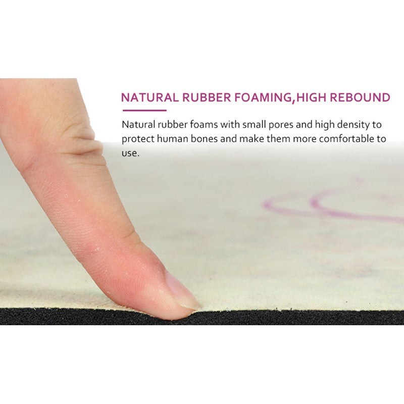 Sports-On Organic Non-Toxic Sustainable Hemp Natural Rubber Jute Grey Flower Yoga Mats 180 cm x 60 cm