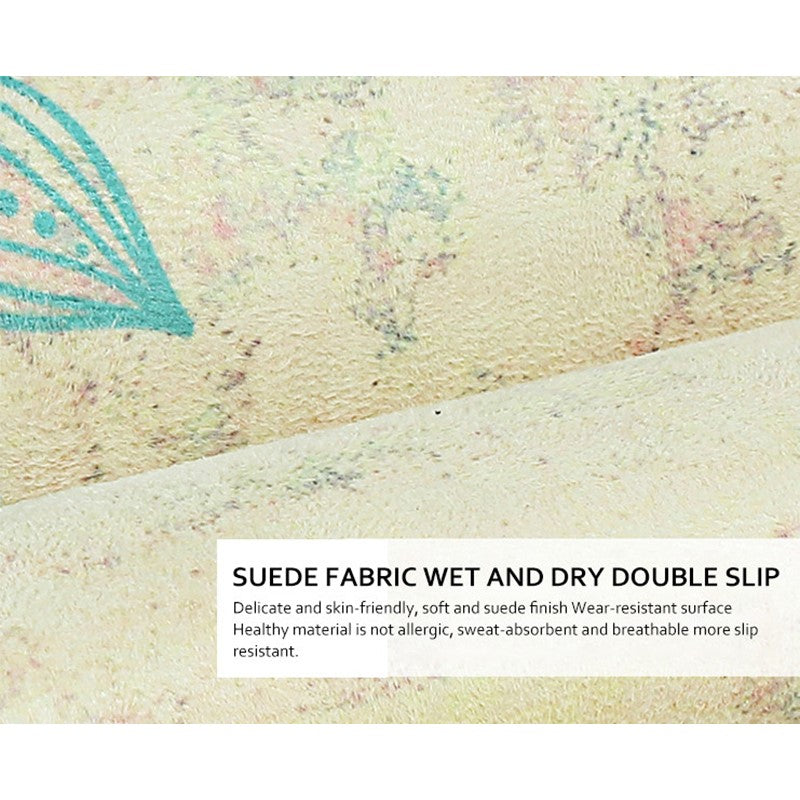 Sports-On Suede Natural Rubber Digital Printed Microfiber Yoga Mat, 180 x 60 cm, Sky Blue