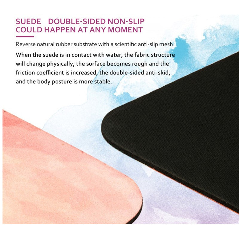 Sports-On Suede Natural Rubber Digital Printed Microfiber Yoga Mat, 180 x 60 cm, Sky Blue
