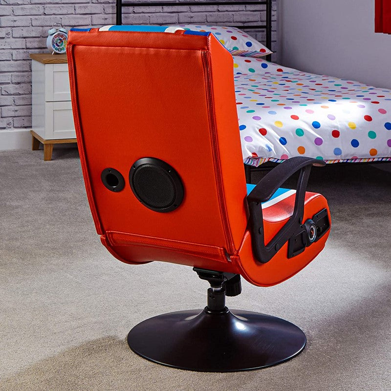 Mario Computer Chair X-Rocker Nintendo Super Mario Pedestal Folding Chair with Built-In 2.1