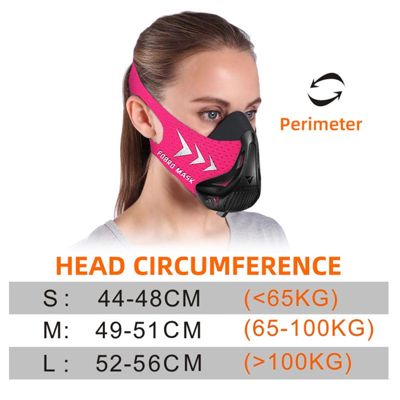 FDBRO High Altitude Oxygen Training Athletics Cycling Masks, FDBRO Professional MMA Training Sports Masks (Size: S) (Pink)