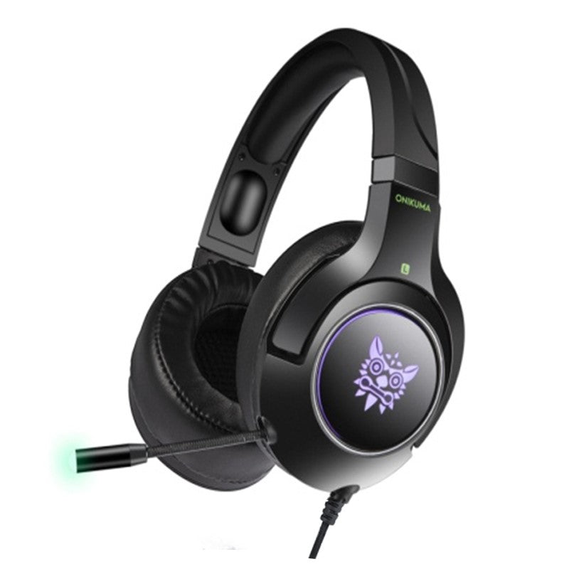 ONIKUMA K9 Wired Gaming Headset with Retractable Mic for PC, PS4, Xbox & Mobile - Black