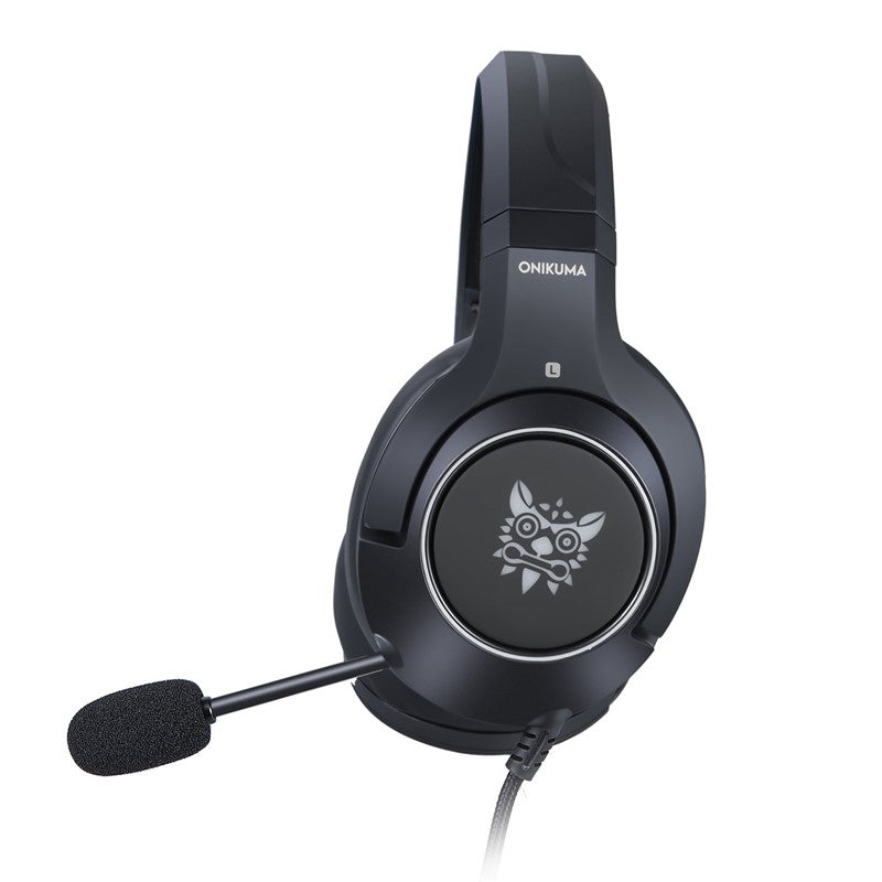 ONIKUMA K9 Wired Gaming Headset with Retractable Mic for PC, PS4, Xbox & Mobile - Black