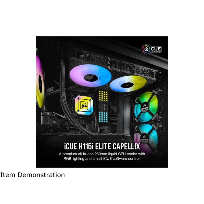 Corsair iCUE H115i Elite Capellix 280mm ML RGB Liquid CPU Cooler - Black
