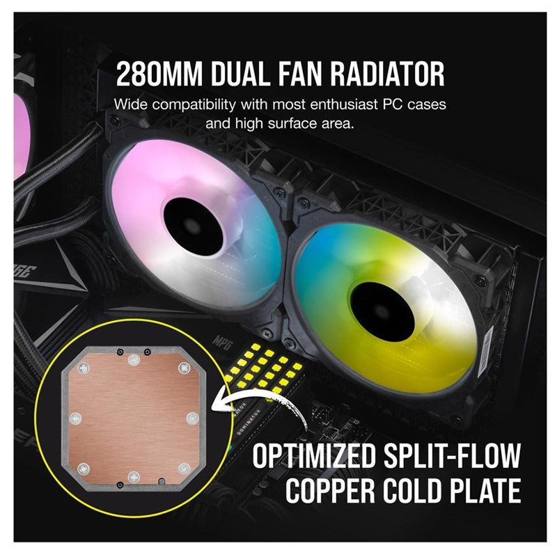 Corsair iCUE H115i Elite Capellix 280mm ML RGB Liquid CPU Cooler - Black