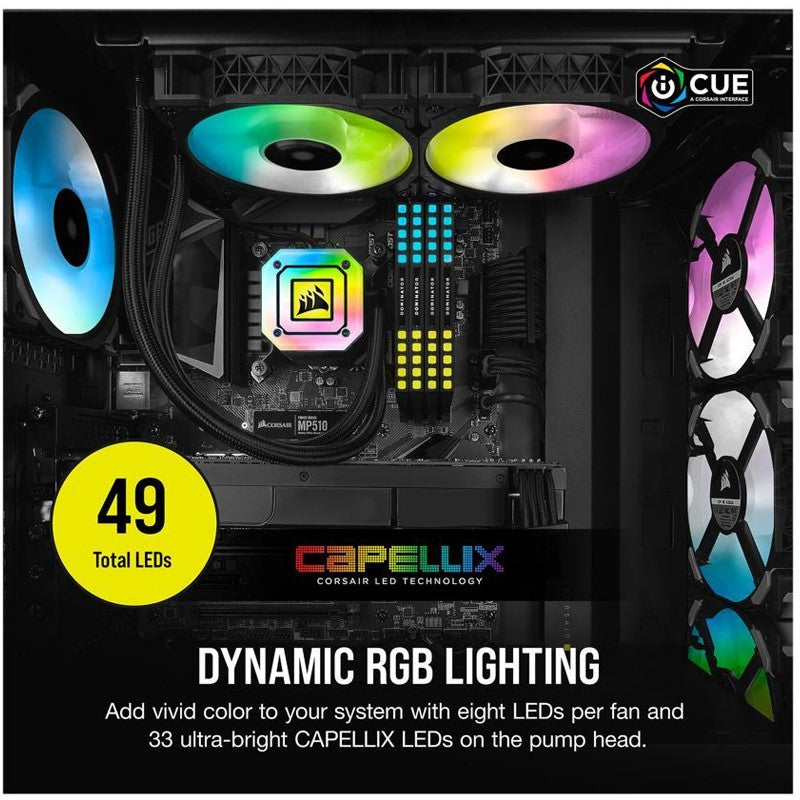 Corsair iCUE H115i Elite Capellix 280mm ML RGB Liquid CPU Cooler - Black