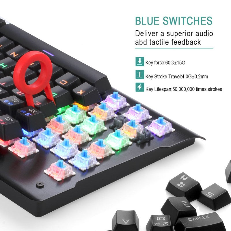 Redragon VISNU K561-R Mechanical Gaming Keyboard with Blue Switches - Black