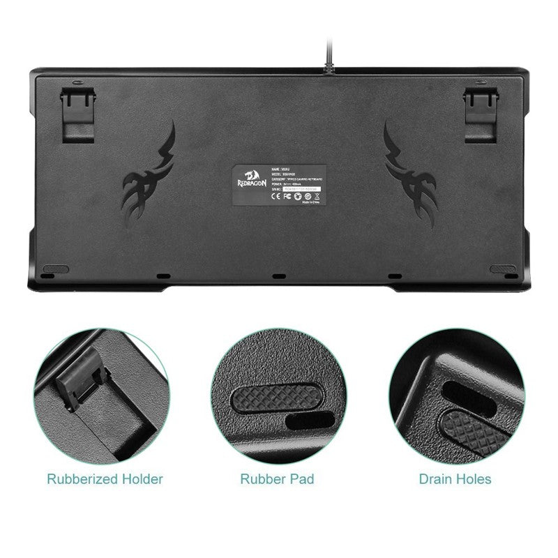 Redragon VISNU K561-R Mechanical Gaming Keyboard with Blue Switches - Black