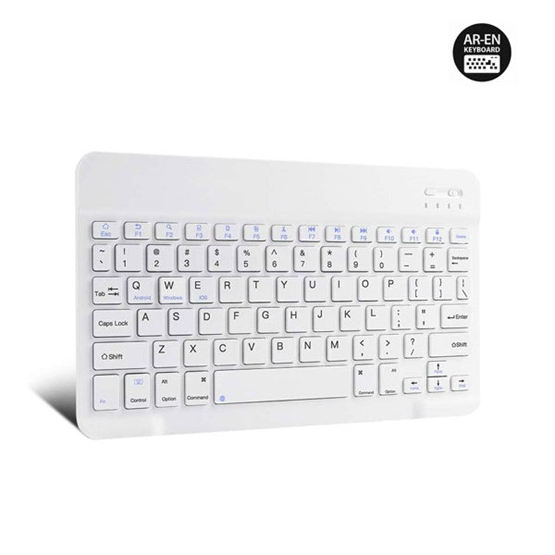HDCI Portable Rechargeable Keyboard For All Smart Phort Phones & Tablets - White ( Arabic , English )
