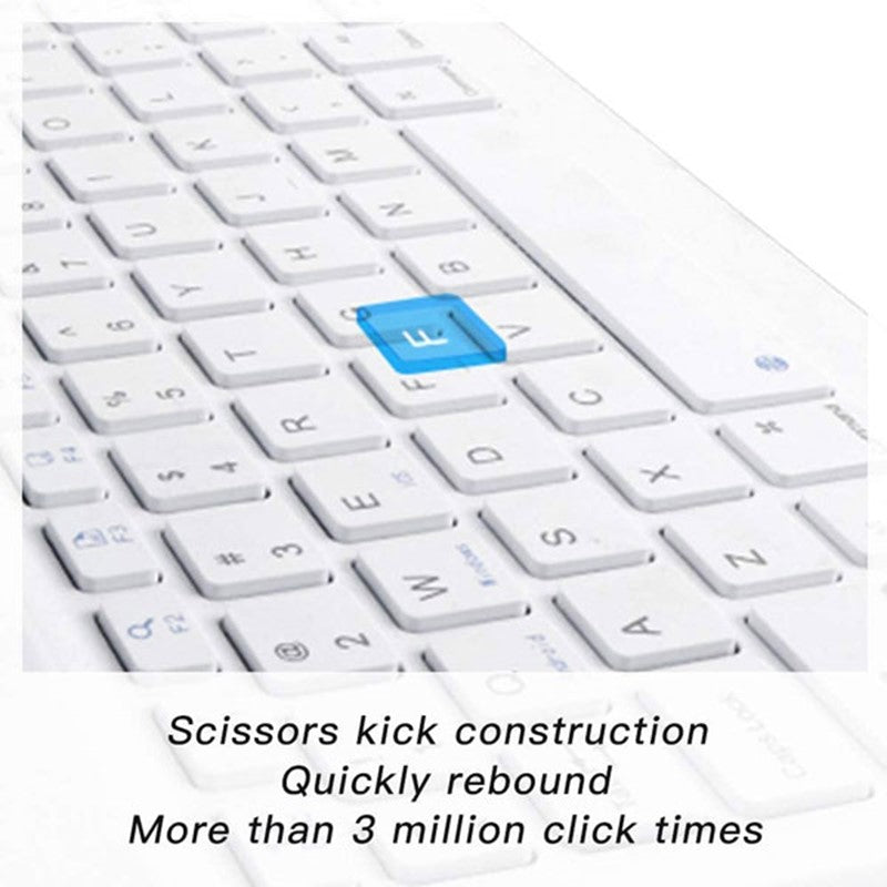 HDCI Portable Rechargeable Keyboard For All Smart Phort Phones & Tablets - White ( Arabic , English )