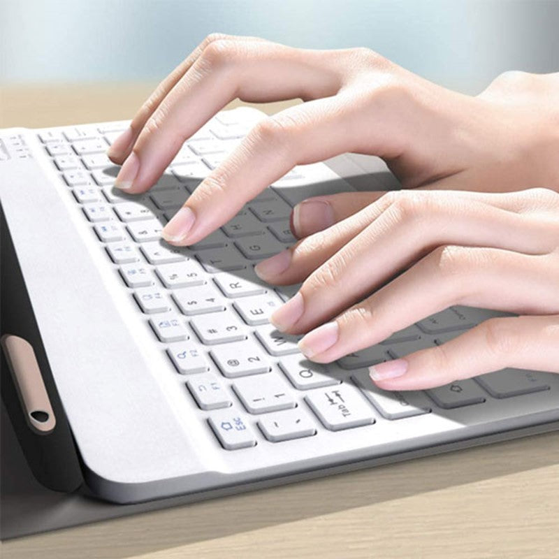 HDCI Portable Rechargeable Keyboard For All Smart Phort Phones & Tablets - White ( Arabic , English )