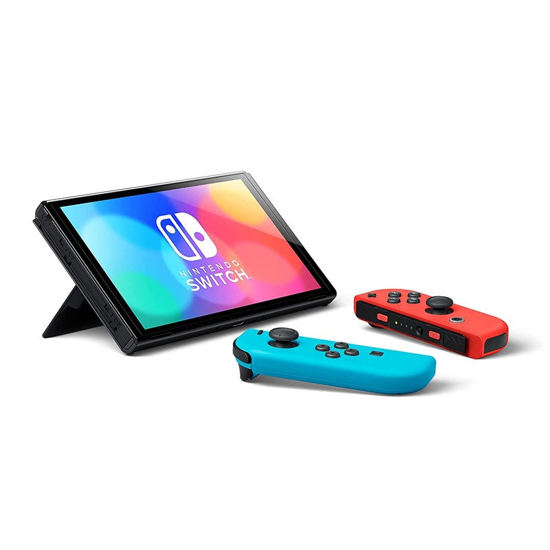 Nintendo Switch OLED Console with Neon Blue/ Neon Red Joy-Con