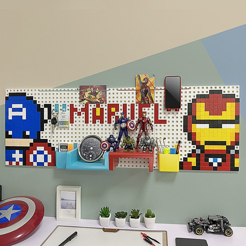 Marvel Iron man & Captain America Board Punch Storage wall mounted racks 40*120 cm