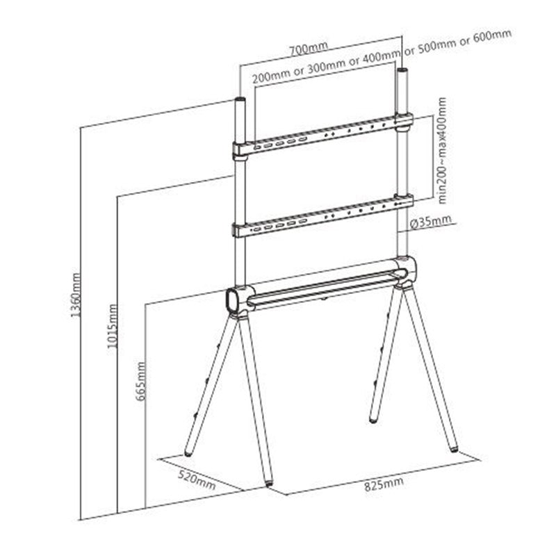 Orca TV Floor Stand Size 49
