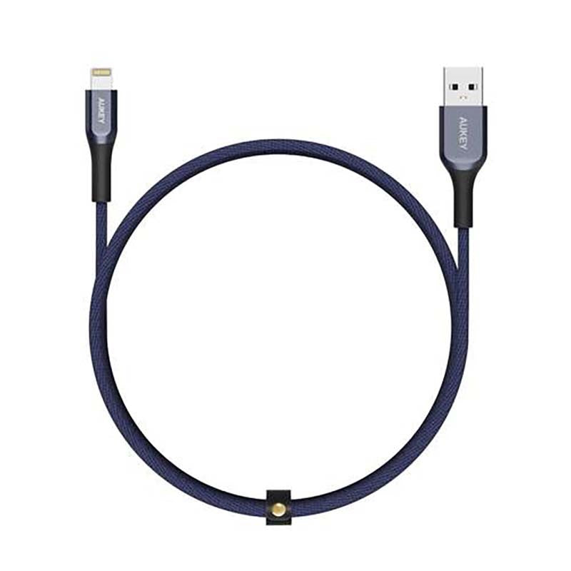 Aukey Kevlar Core MFi Lighting Cable , 3Ft/1.2Mtrs - Blue