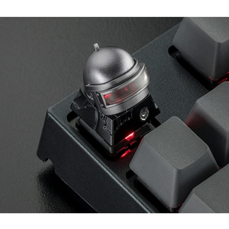 ZomoPlus Customized 3D XPLOSION Cherry MX Switches And Clones, Chicken Dinner Theme Metal Keycap With CNC Engraving (1u Size) - Black/Grey