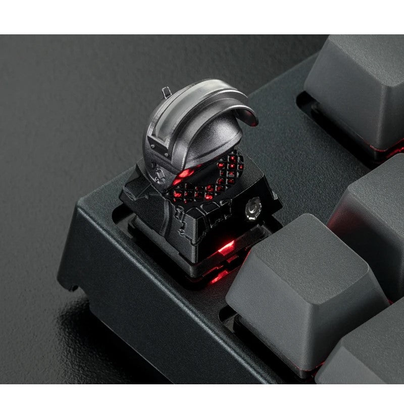 ZomoPlus Customized 3D XPLOSION Cherry MX Switches And Clones, Chicken Dinner Theme Metal Keycap With CNC Engraving (1u Size) - Black/Grey