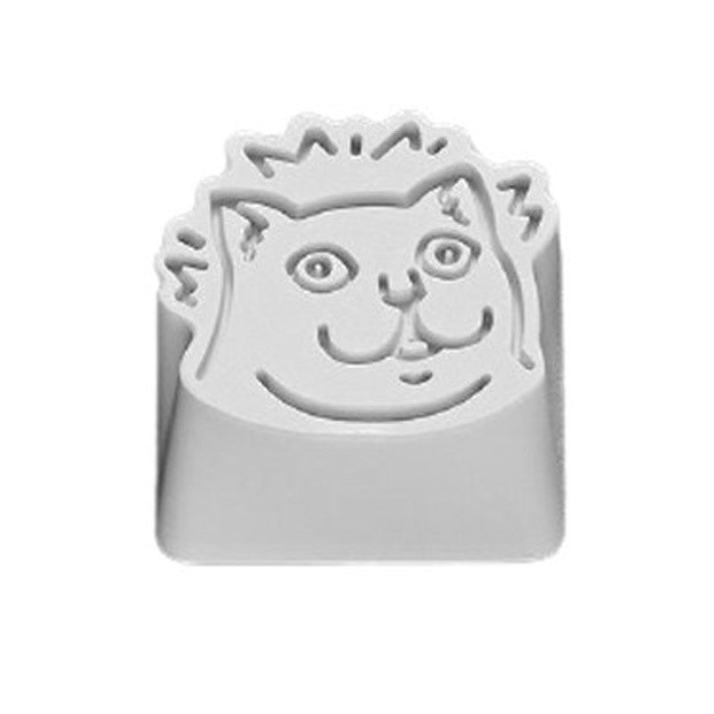 ZomoPlus Customized MUR CAT Cherry MX Switches And Clones, Game And Movie Theme Metal Keycap With CNC Engraving (1u Size) - White