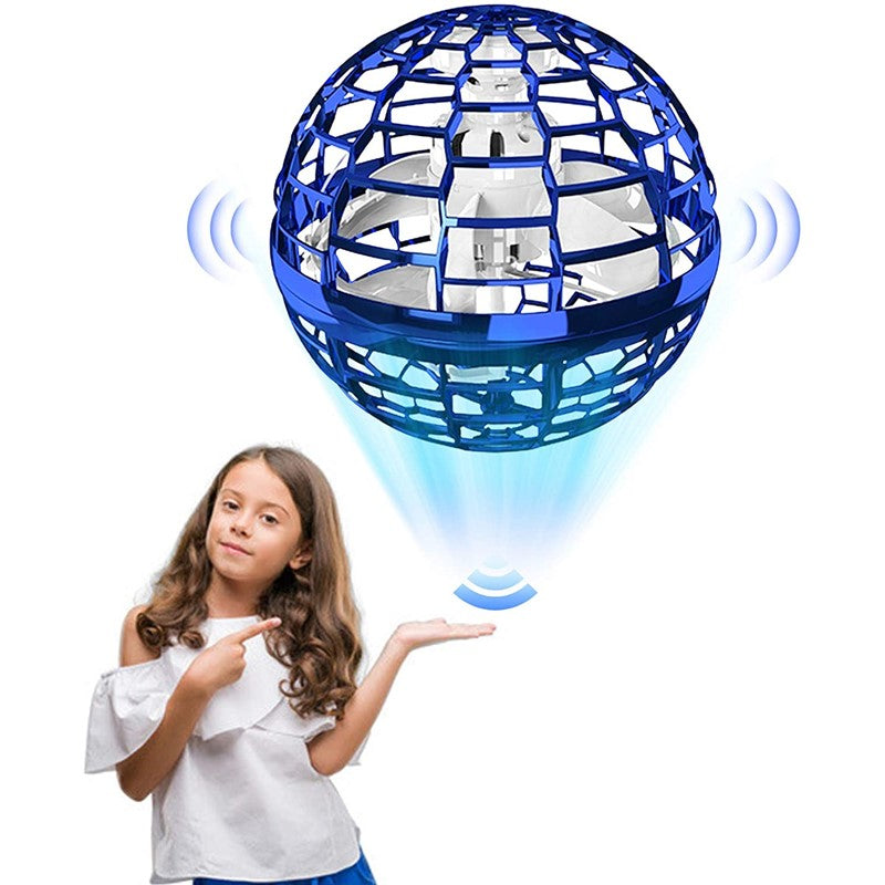 Fly Nova Magic Flying Toys Ball Built-in RGB Lights with Magic Wand Shining (Blue Ball + Stick)