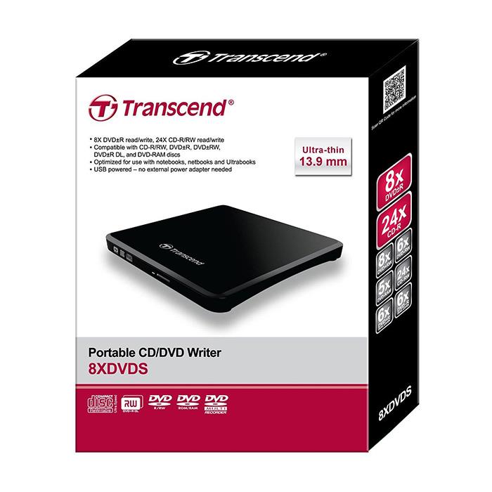 Transcend 8K Extra Slim Portable DVD Writer Optical Drive