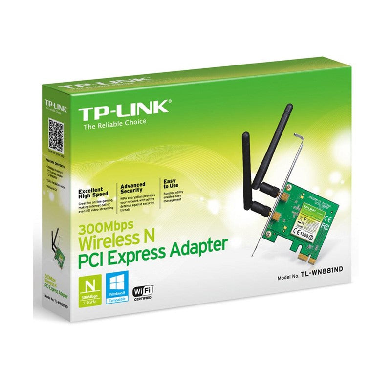 Tp-Link TL-WN881ND Wireless N PCI Express Adapter, 2.4GHz - 300Mbps