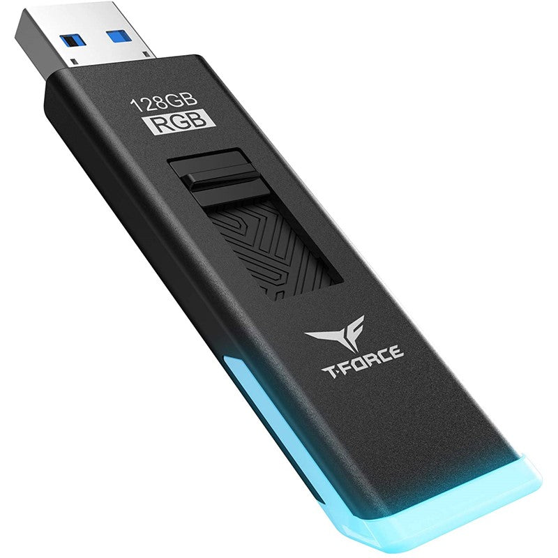 Teamgroup T-Force 128GB USB 3.1 Gen 1 RGB Flash Drive, Upto 180Mb/s Speed, 3 Years Warranty