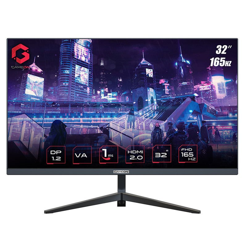 شاشة ألعاب مسطحة جيم أون GOE32FHD165VA 32 بوصة FHD، 165 هرتز، 1 مللي ثانية، أسود - (متوافقة مع وحدة التحكم HDMI 2.1)