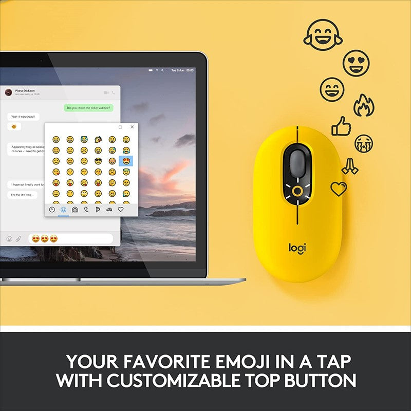 Logitech POP with Emoji Wireless/Bluetooth Mouse