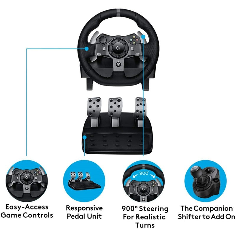 Logitech G920 Driving Force Racing Wheel for Xbox One and PC - Black - Open Box