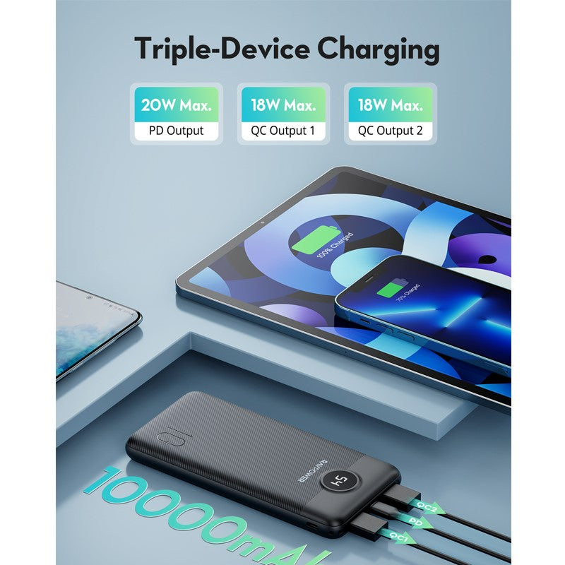RAVPower PD Pioneer 10000mAh 20W 3-Port Power Bank