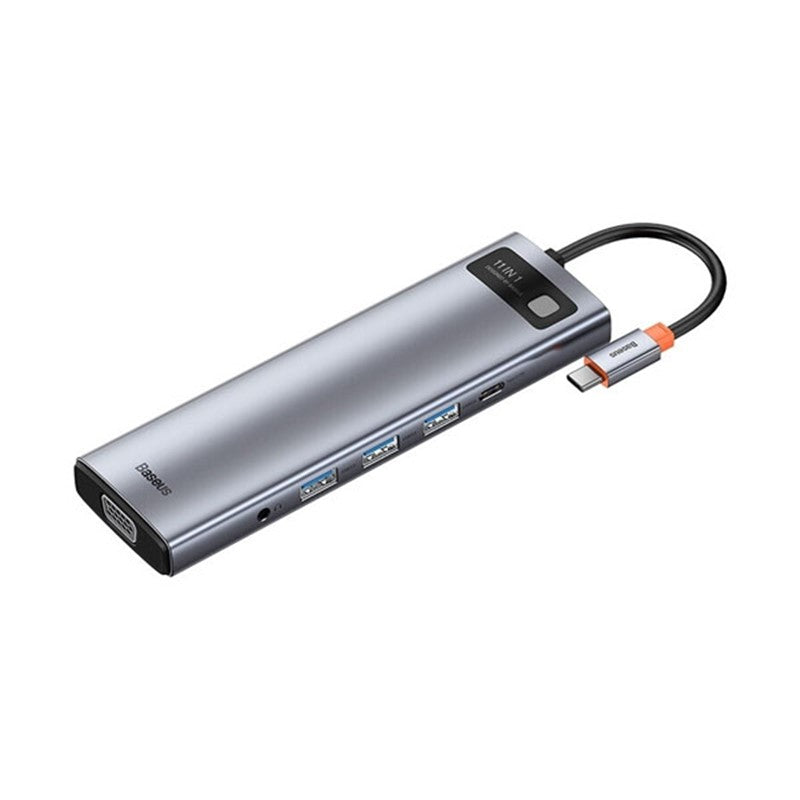 Baseus Metal Gleam Series 11-In-1 Multifunctional Type-C Hub Docking Station Space Gray
