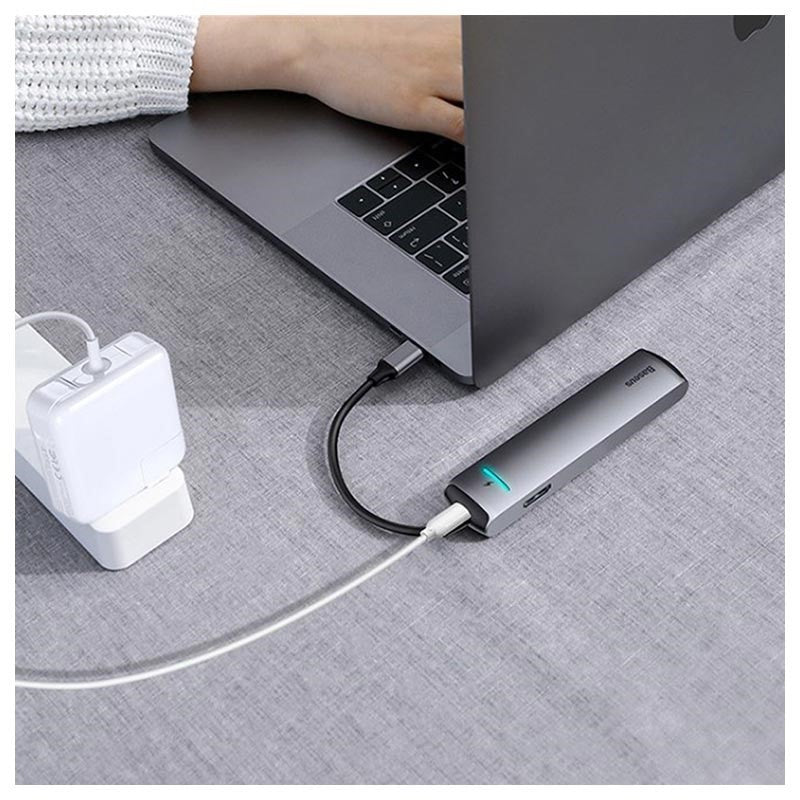 Baseus 6 In 1 Smart Type C Hub , USB, HDMI, Network