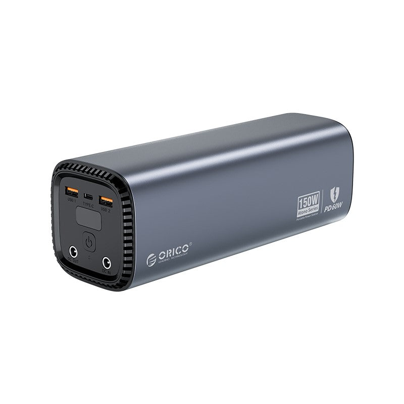 Orico Portable Lightweight Power Station 39000mAh Capacity, with 110V/150W AC Outlet, 2*USB, 1*Type-C Ports - Gray