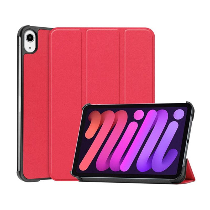 Smart Book Case with Stand For iPad Mini 6 - Red
