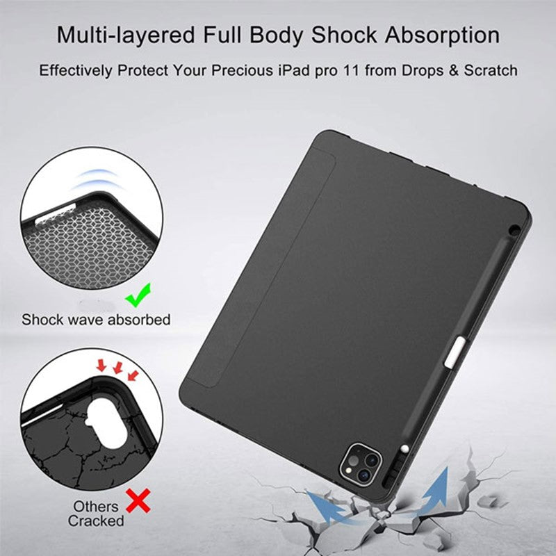 Soft Flexible Smart Case with Pencil Holder for iPad Pro 11 inch 2021 3rd Gen