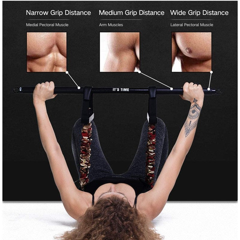 Bench Press Chest Push Artifact Barbell Push-Up Bracket Chest Muscle Training Home Fitness Equipment  Elastic Belt