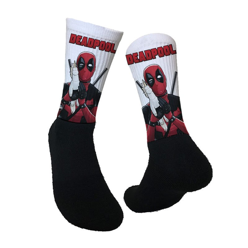 Lurk in Shrubs Socks Deadpool & Unicorn - M