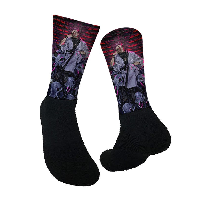Lurk in Shrubs Socks Jujutsu Kaisen - Yuji Skulls - S