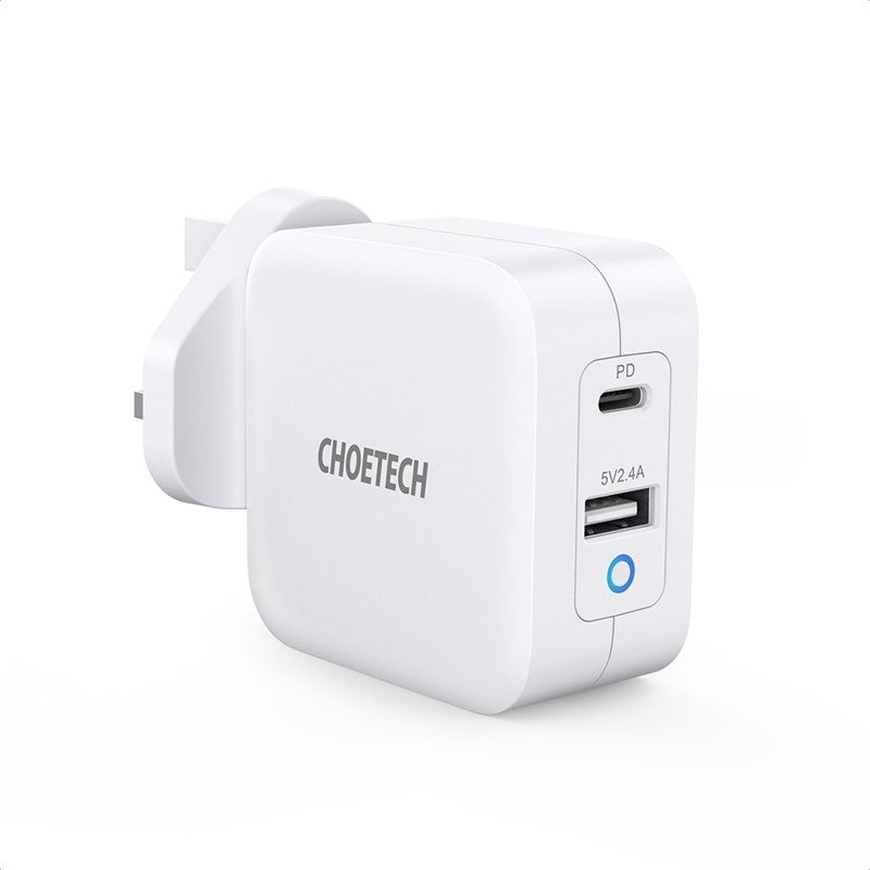 Choetech شاحن 65 واط مزدوج USB C منفذ GaN - أبيض