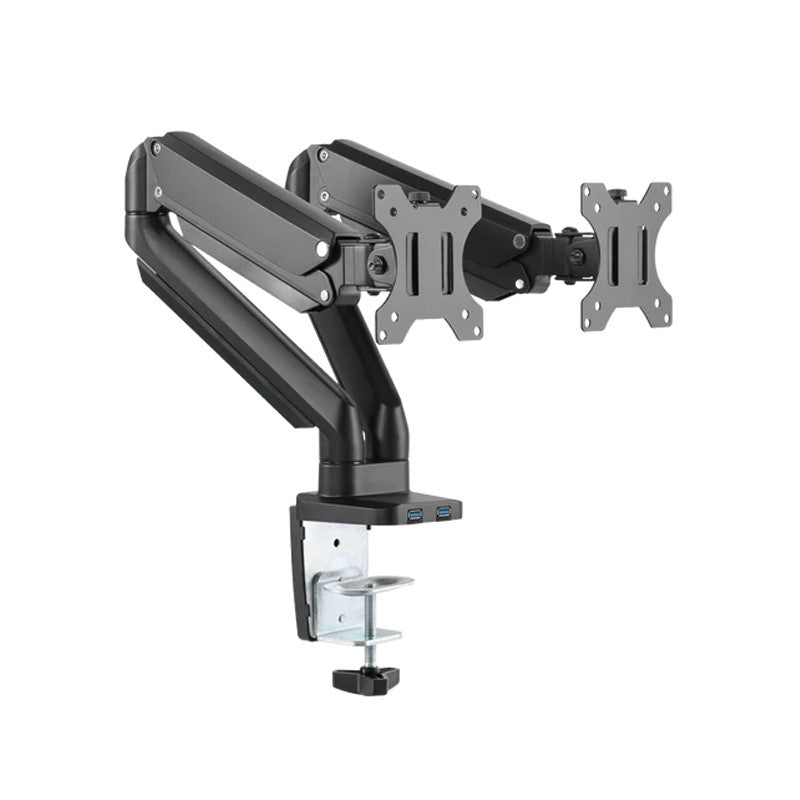 Twisted Minds Premium Dual Monitor Aluminum Gas Spring Pole Mounted Monitor Arm Stand And Mount For Gaming And Office Use 17