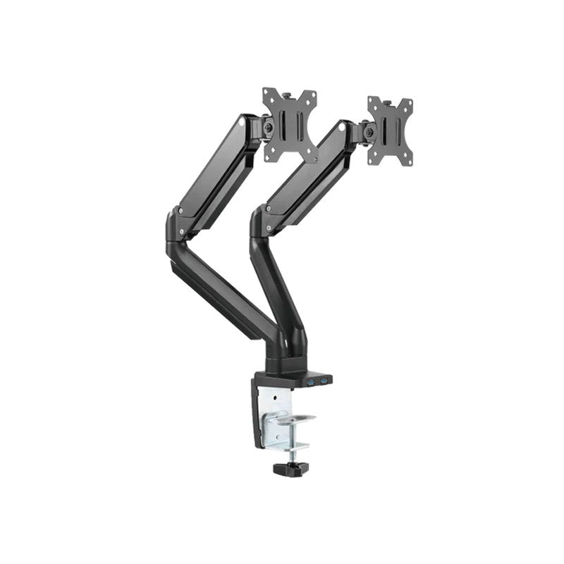 Twisted Minds Premium Dual Monitor Aluminum Gas Spring Pole Mounted Monitor Arm Stand And Mount For Gaming And Office Use 17