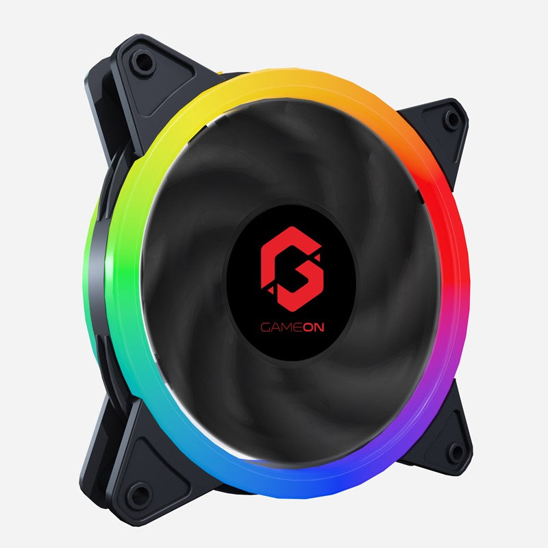 مروحة حافظة جيم أون U-2 Falcon Glaze - سوداء، 3 عبوات (RGB ثابتة مع اتصال Molex 4 PIN)
