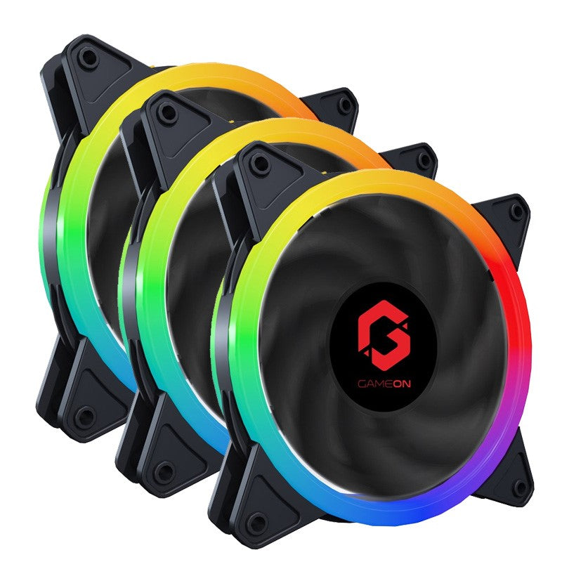 مروحة حافظة جيم أون U-2 Falcon Glaze - سوداء، 3 عبوات (RGB ثابتة مع اتصال Molex 4 PIN)