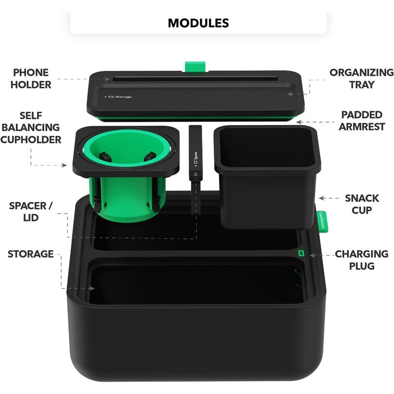 Couch Console Original Cup Holder Tray, Drinks & Snacks Sofa Caddy with Armrest, Table with Phone Stand- TV Remote Control Storage and Organizer - for Living Rooms, RV, and Cars